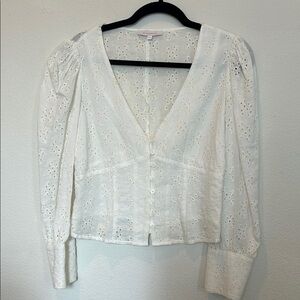 Olivaceous Cream Fitted Long Sleeve Blouse
